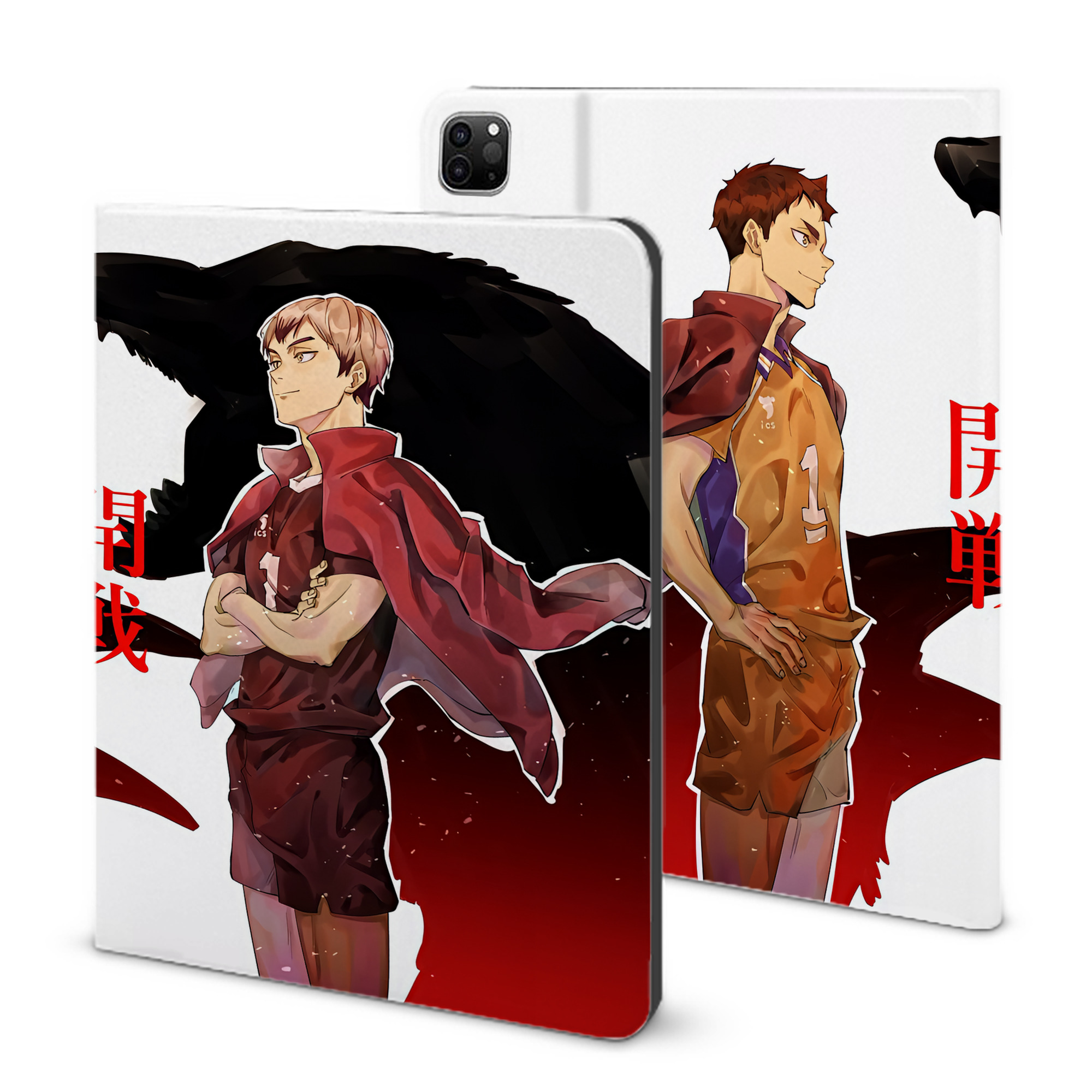 （画像用） ハイキュー!! Haikyu!! IPad ケース ブック型 PUレザー TPU 耐衝撃 軽量 薄型 ペン収納なし 全面保護 IPad 各モデル対応